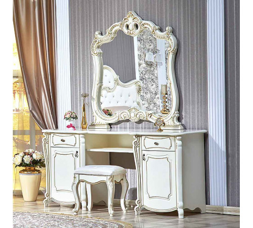 Туалетный столик с зеркалом Лорена (крем)