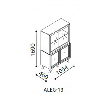 Двустворчатый шкаф витрина для посуды Алегро ALEG-13 Двустворчатый шкаф витрина для посуды Алегро ALEG-13