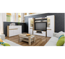 Модульная мебель для гостиной Леонардо белый полуглянец композиция 3