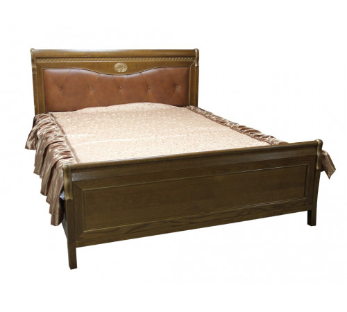 Двуспальная кровать Лика ММ-137-02 (медовый дуб+зп)с изножьем