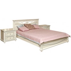 Двуспальная кровать «Валенсия 2М» П254.51 (античная темпера с серебром)