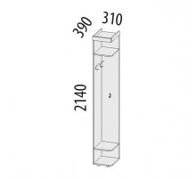 Угловой стеллаж-вешалка Мэри 39.15 правая Угловой стеллаж-вешалка Мэри 39.15 правая