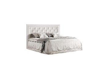 Двуспальная кровать с мягкой спинкой Амели АМКР140-2 (дуб)