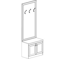 Тубма с вешалкой для прихожей Инна 620 темная Тубма с вешалкой для прихожей Инна 620 темная