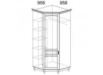 Угловой шкаф для одежды Прованс 418